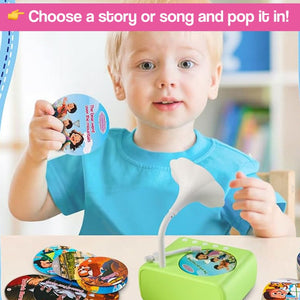 Smart Mini Phonograph with 96 Vinyls + Bluetooth – for kids ages 4+