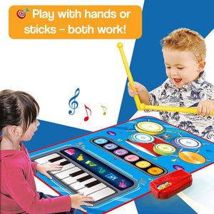 Interactive Music Maestro Non-Slip Play Mat Set with Drumsticks – from baby age up
