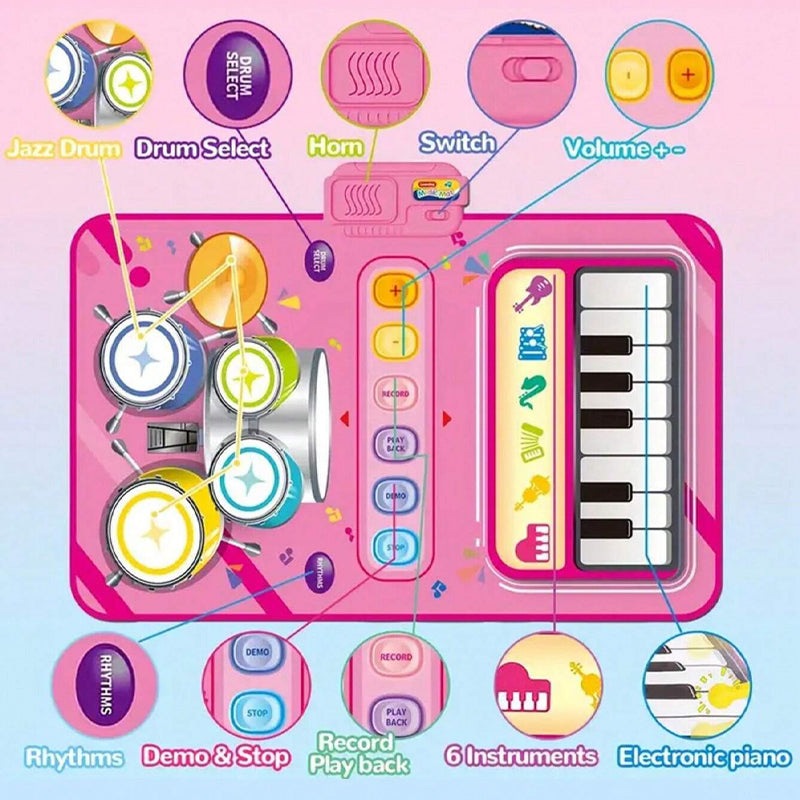 Interactive Music Maestro Non-Slip Play Mat Set with Drumsticks – educational toy