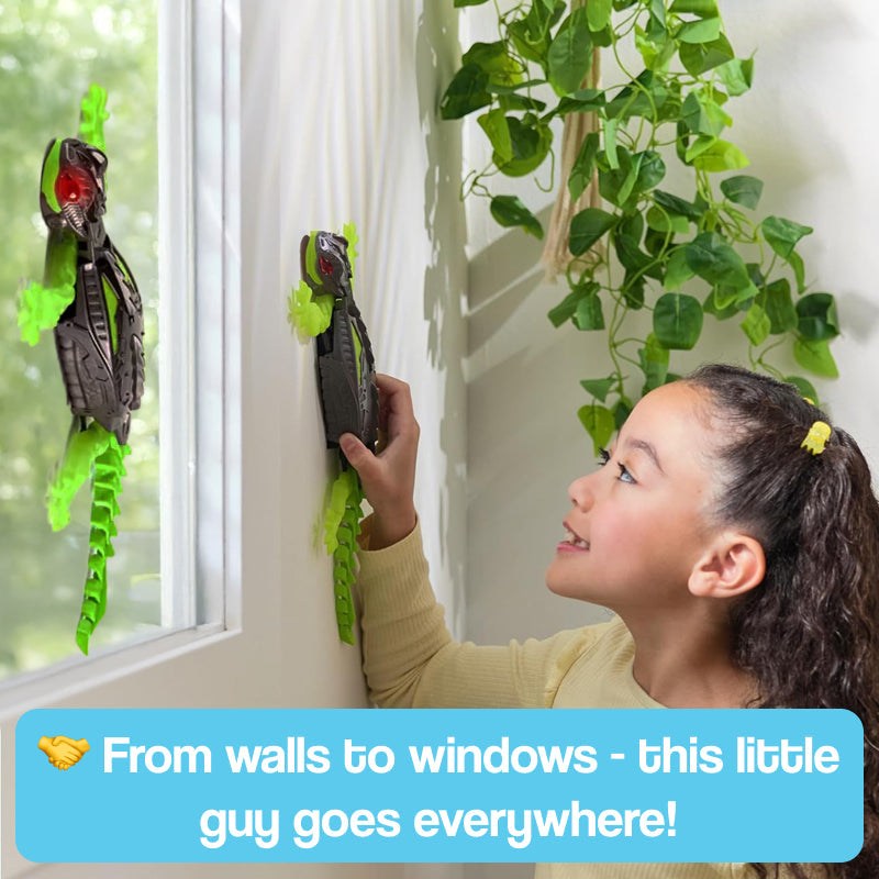 RC Robo-Lizard climbing walls and ceilings on a smooth surface toy