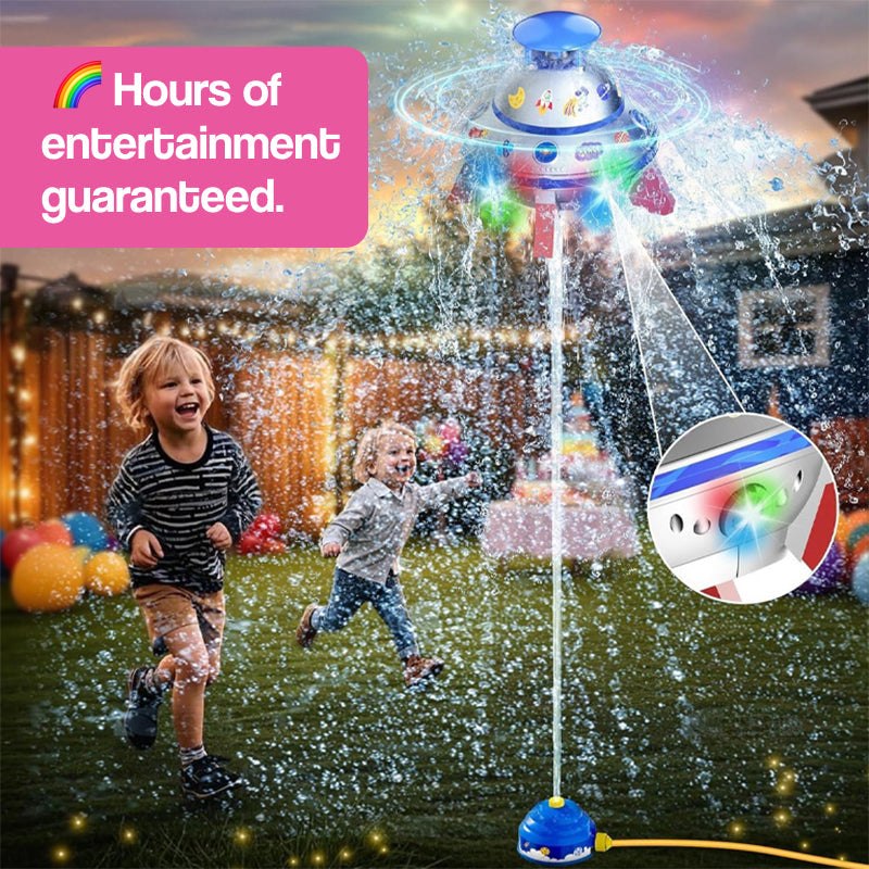 Spinning LED UFO Water Rocket Sprinkler – electronic learning toy