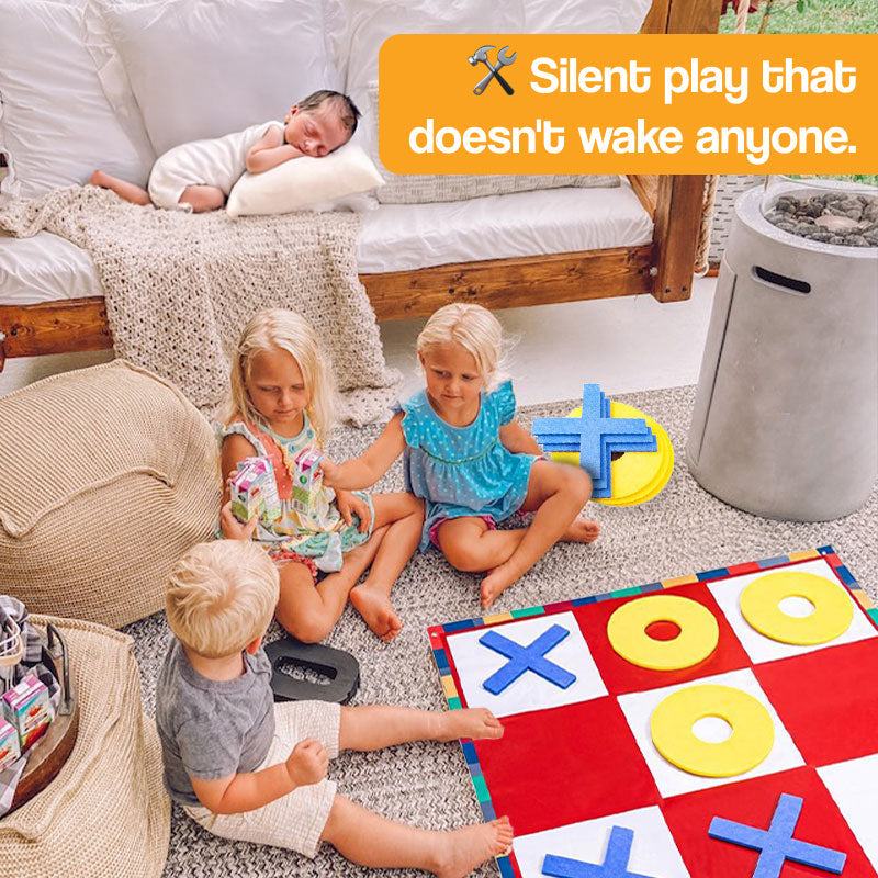 Oversized Felt Tic Tac Toe Family Game Set – to play together as a family