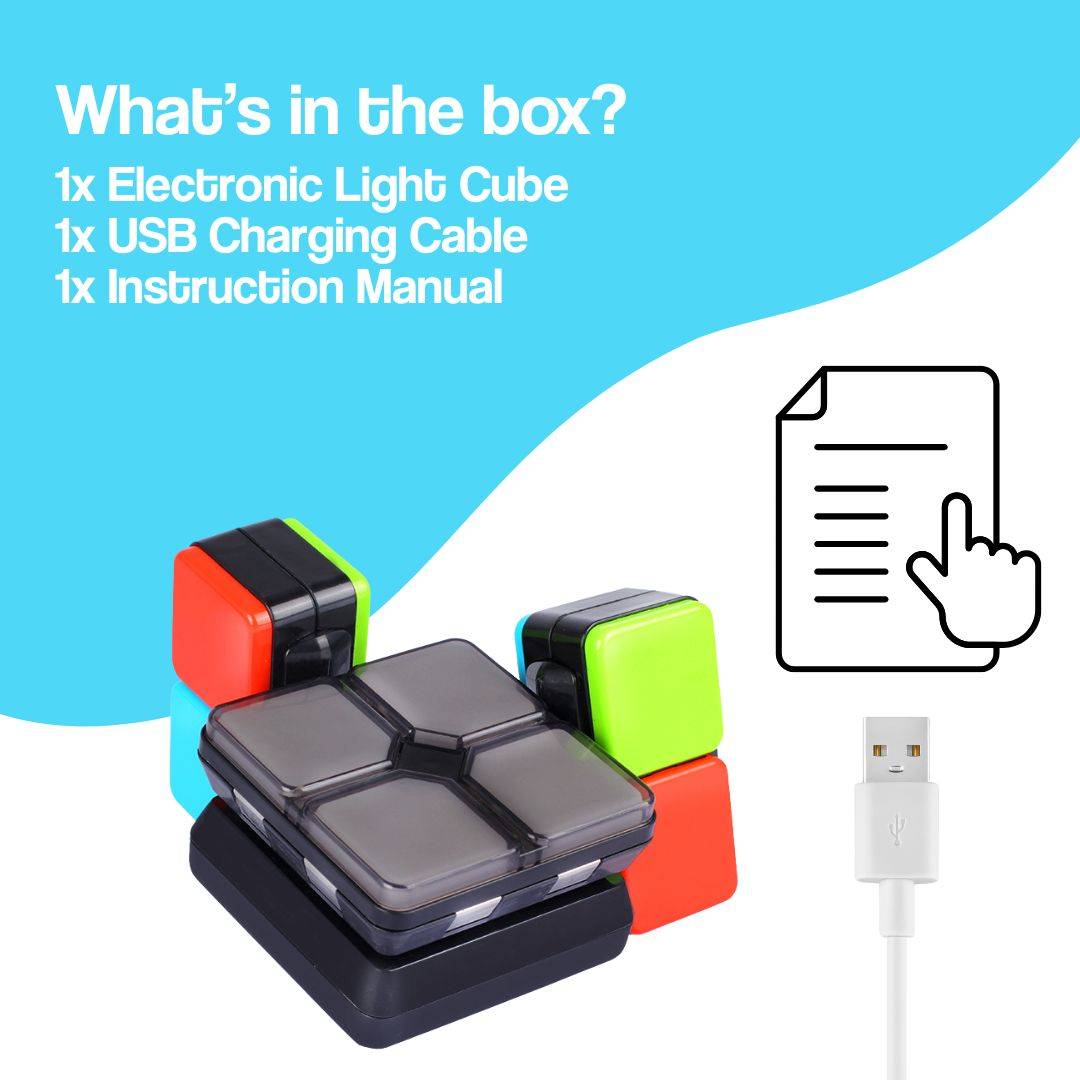 Smart Light Cube interactive STEM puzzle game with colorful LED lights and flip-slide design for kids ages 7 and up