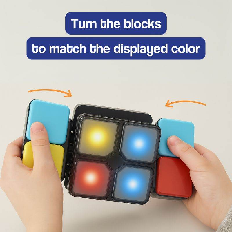 Smart Light Cube interactive STEM puzzle game with colorful LED lights and flip-and-slide action