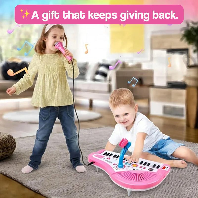 2-in-1 My First Piano and Microphone Set for kids with 37 keys and detachable mic