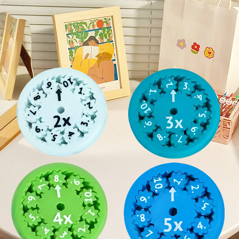 Colorful silicone digital fingertip gyroscope toys for thinking development with multiplication numbers