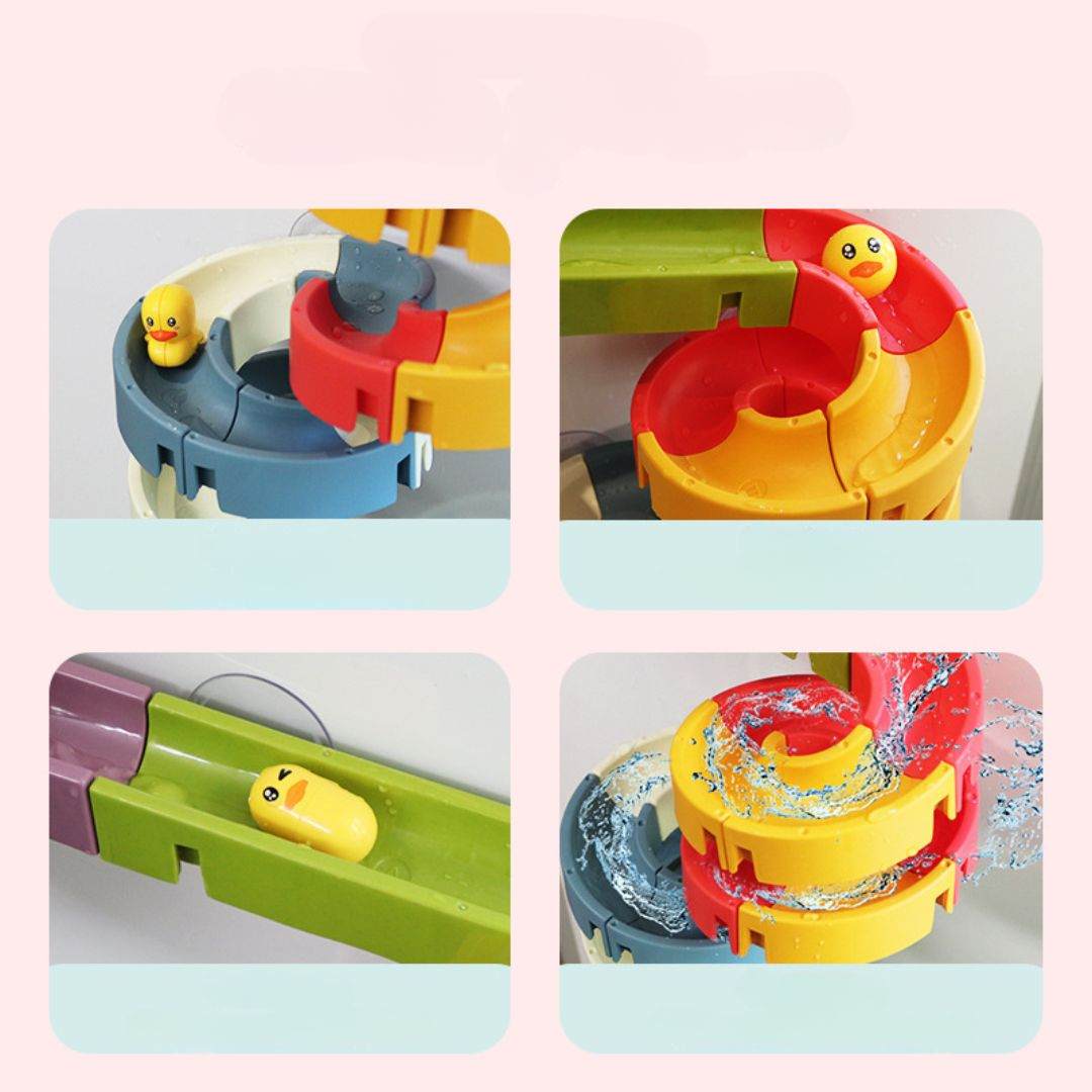 Colorful DIY water play track bath toy set for toddlers and kids