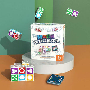 Matching Master Building Block Puzzle game with colorful interlocking pieces for creative family play and cognitive skill development