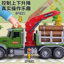Oversized Timber Transport Toy Truck with Crane