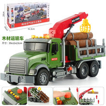 Oversized Timber Transport Toy Truck with Crane