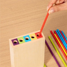 Natural wood Pick-Up Sticks Game set for interactive parent-child brain training and fun educational play