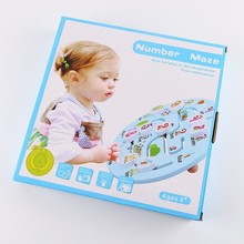 Wooden Fruit Number Shape Matching Game with Maze