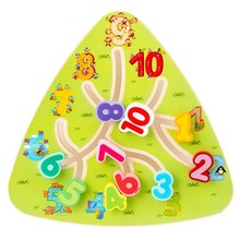 Wooden Fruit Number Shape Matching Game with Maze