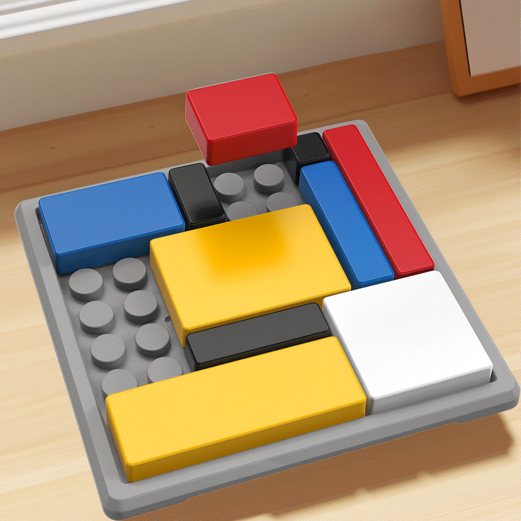 Children's educational logic puzzle block toy made of natural wood for imaginative play and cognitive skill development