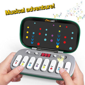 MusiQ Rhythm Master 7-in-1 piano game with light-up keys and colorful rhythm gameplay for kids learning music skills