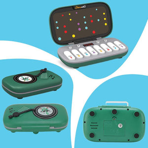 MusiQ Rhythm Master 7-in-1 piano game with light-up keys, rhythm gameplay, and portable DJ-case design for children ages 3 and up