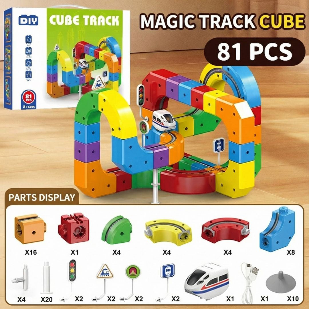 Magnetic Gravity-Defying Electric Track Car Toy – DIY craft activity