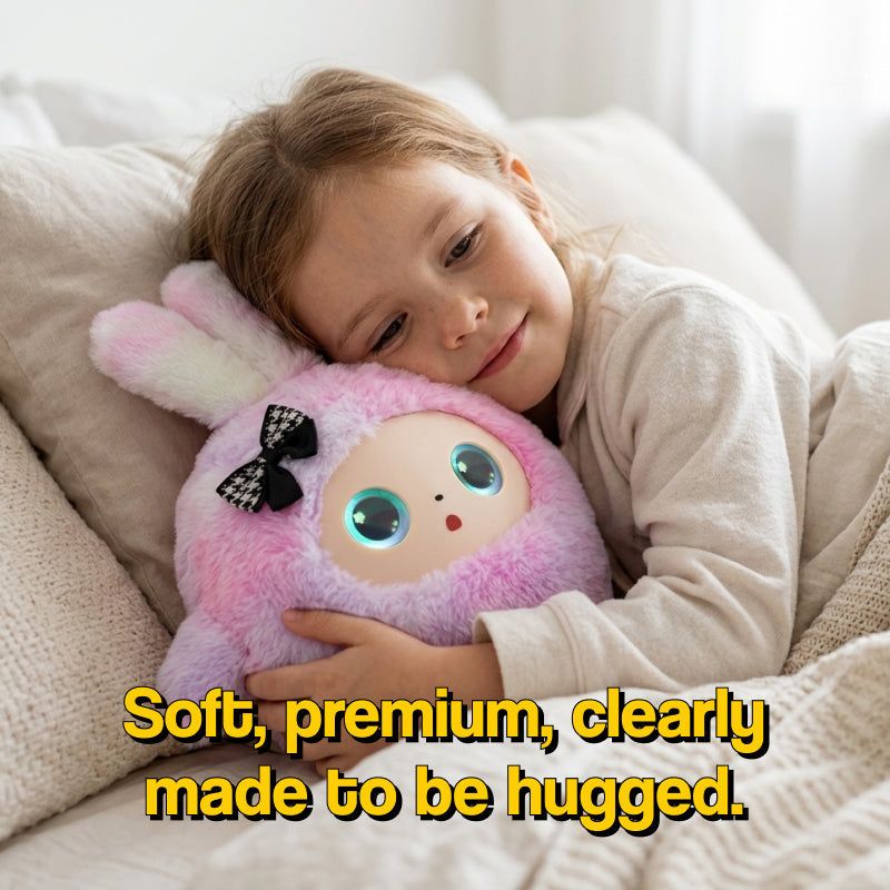 My Baby Bunny AI Plush with animated emotion eyes and interactive storytelling feature