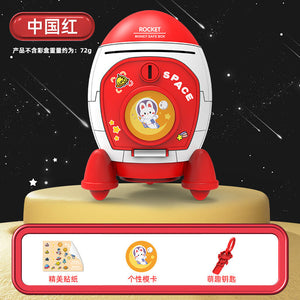 Rocket Shaped Plastic Cartoon Childrens Piggy Bank with Anti-Fall Design (view 11)
