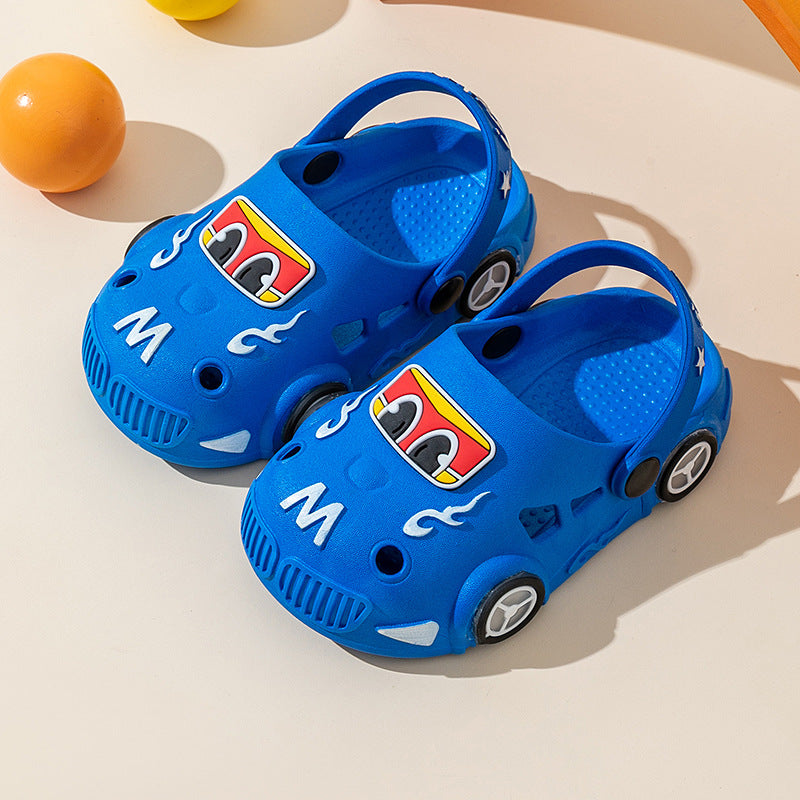 Light-Up Car Cartoon Slip-On Sandals with Closed Toe Anti-Slip Soft Sole (view 12)