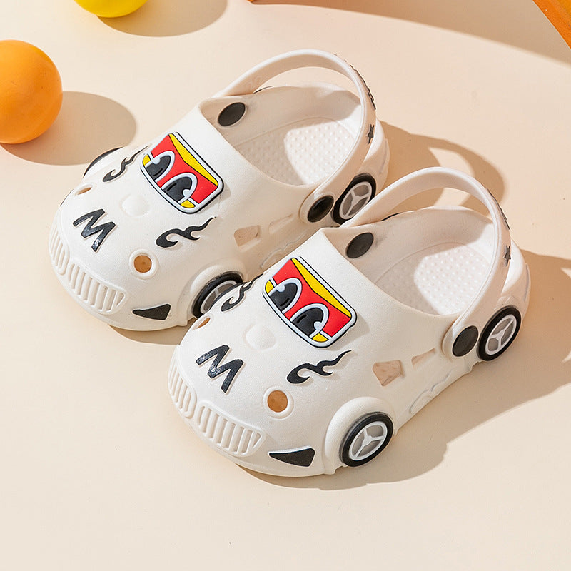 Light-Up Car Cartoon Slip-On Sandals with Closed Toe Anti-Slip Soft Sole (view 14)