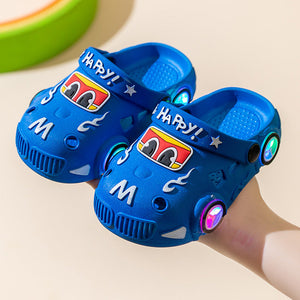 Light-Up Car Cartoon Slip-On Sandals with Closed Toe Anti-Slip Soft Sole (view 6)