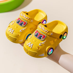 Light-Up Car Cartoon Slip-On Sandals with Closed Toe Anti-Slip Soft Sole (view 10)