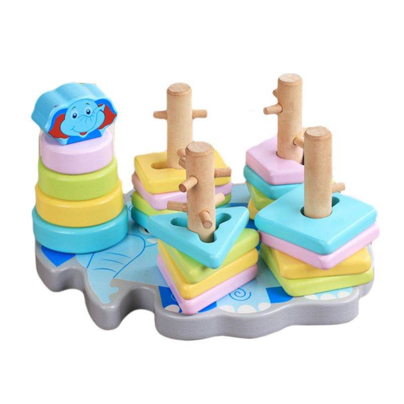 Cute Animal Shape-Pairing Geometric Blocks – for kids ages 1–9