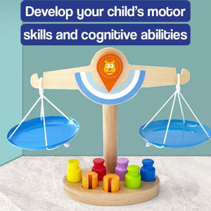 Wooden Educational Math Balance Scale Toy – for kids ages 1–9