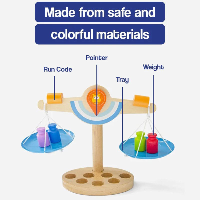 Wooden Educational Math Balance Scale Toy – STEM learning toy