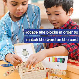 Wooden Rotation CVC Block Letters Teaching Toy (view 5)