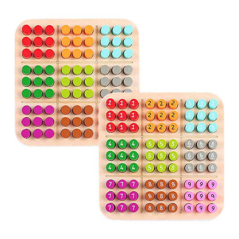 Wooden Sudoku Color and Number Memory Board – for kids ages 3+