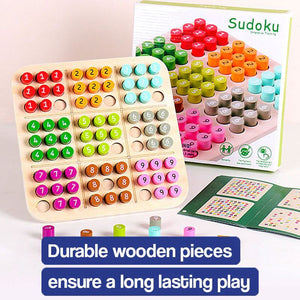 Wooden Sudoku Color and Number Memory Board – board game
