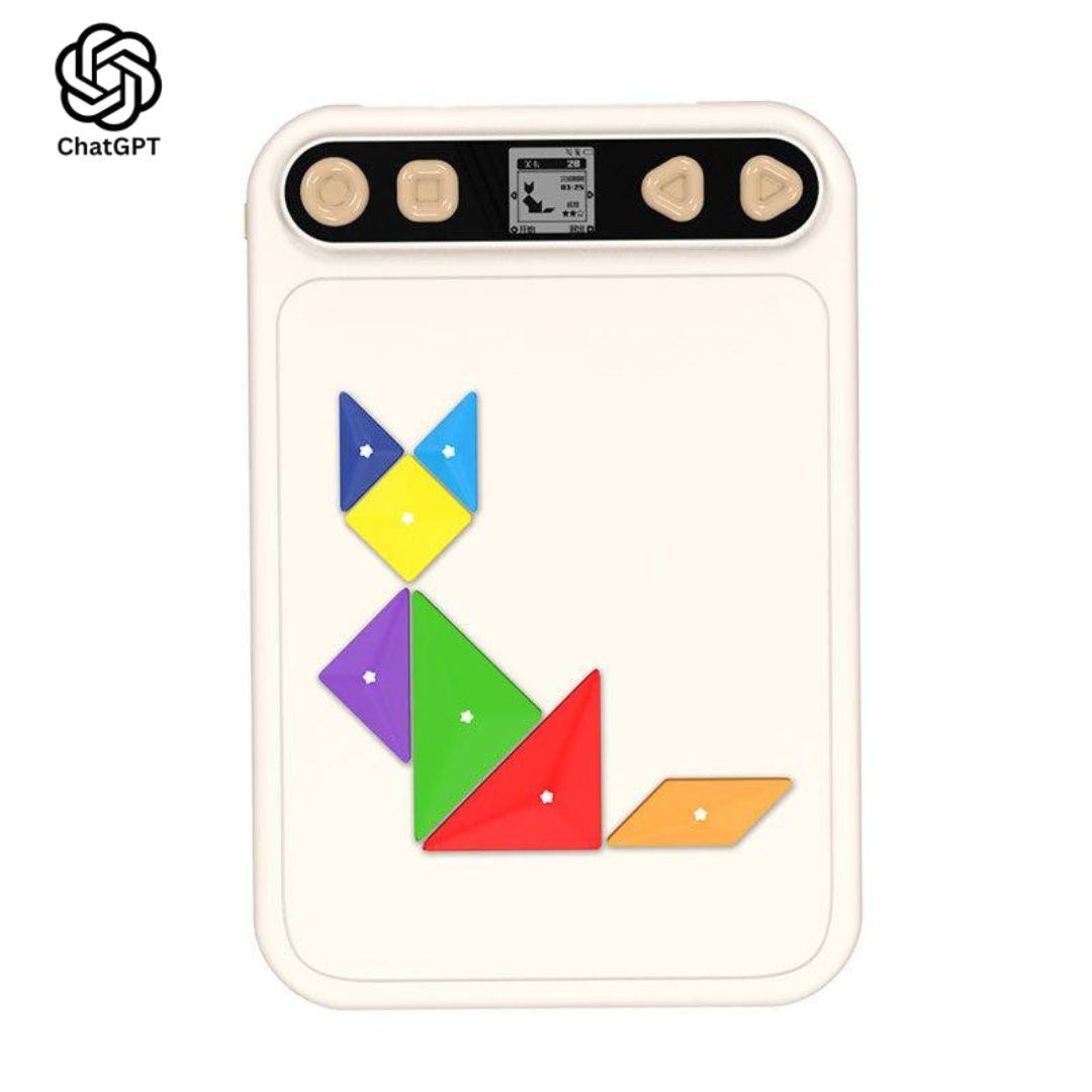 AI powered STEM puzzle board with magnetic pieces and smart LED guidance for kids ages 3-9