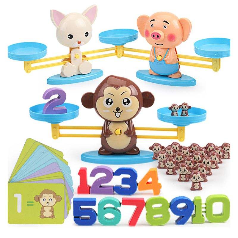 Balance Math Game With Pet Figurines – for kids ages 4–9