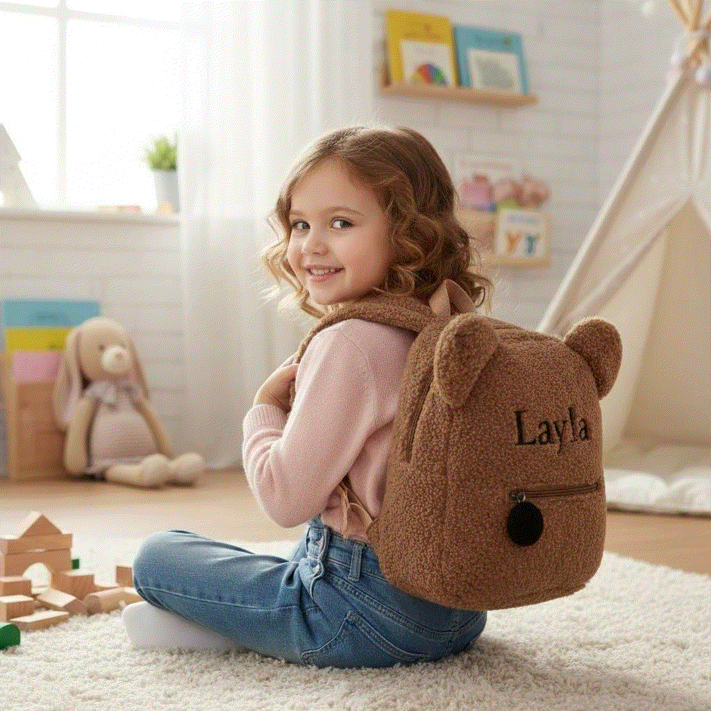 Custom Name Teddy Bear Backpack – plush toy
