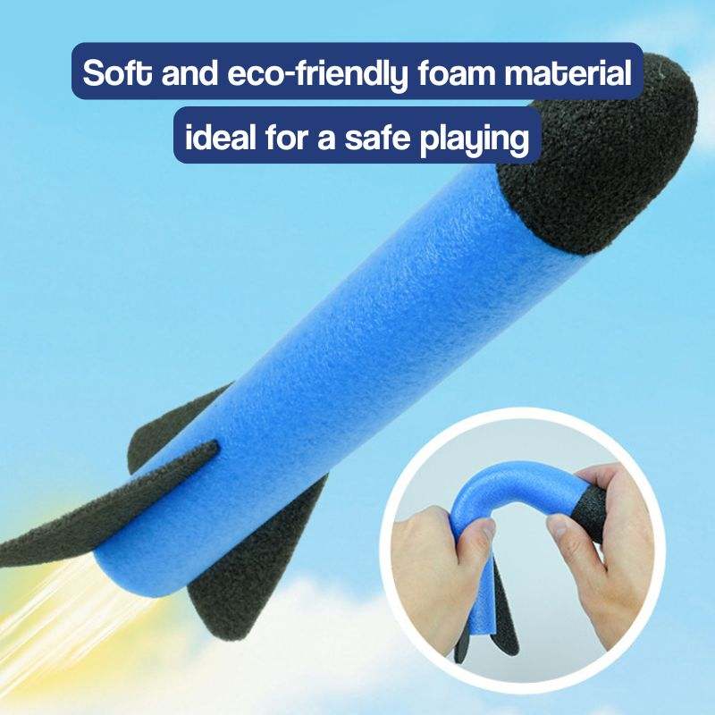 Dual Toy Rocket Launcher made of soft eco-friendly foam for safe outdoor play