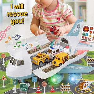 Little Hero Command Center jumbo airplane toy with lights, sounds, vehicles, and ramp launcher for kids ages 2+