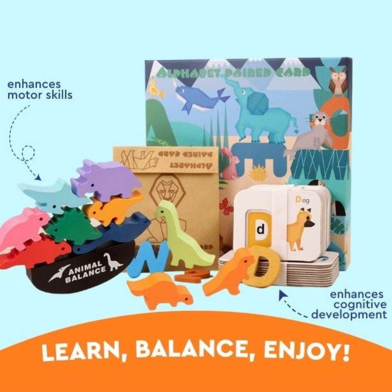 Wooden Animal Balancing Block Game (view 9)