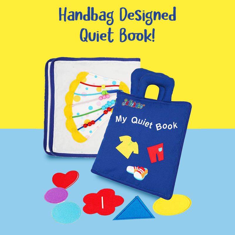 My First Portable Fun Activity Learning Montessori Book for toddlers with interactive skill-building fabric pages