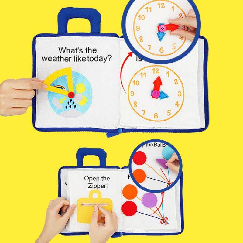 My First Portable Fun Montessori activity book for toddlers with interactive skill-building pages