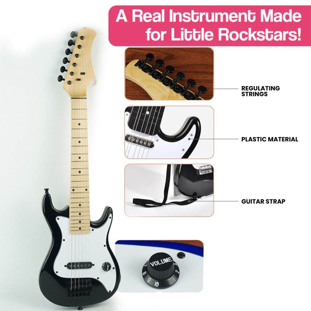 Natural Wood Mini Electric Guitar – wooden toy