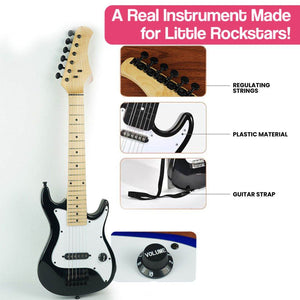 Natural Wood Mini Electric Guitar – wooden toy