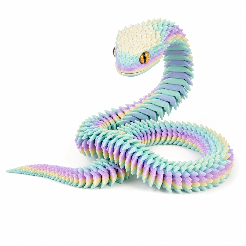 Articulated 3D-Printed Viper Snake – gift idea for kids and grandchildren