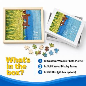 Custom Photo Wooden Puzzle 6*4 with Solid Wood Frame (view 7)