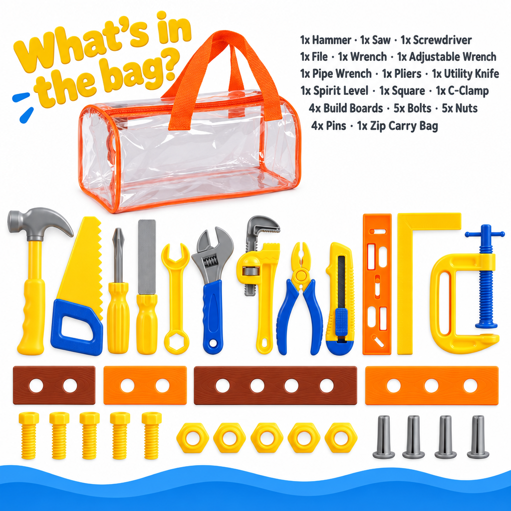 Kids Pretend Play Tool Set with Carry Bag (view 6)