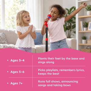 Kids Light-Up Karaoke Microphone with Adjustable Stand