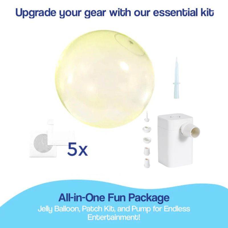 Giant Jelly Balloon Ball with patch kit, pump, and accessories for outdoor fun and active play