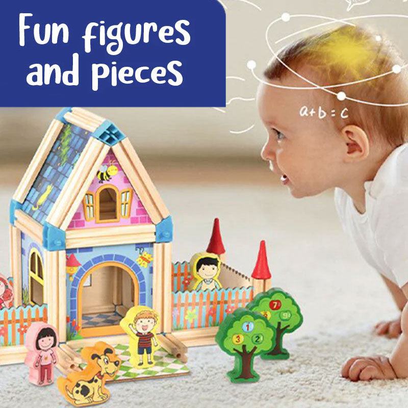 Wooden Building Blocks Castle – educational toy