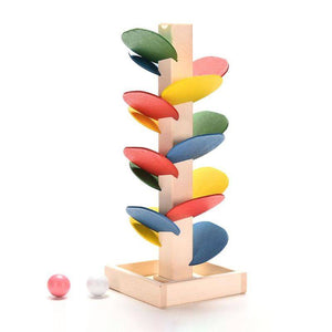 Wooden Tree Marble Ball Run Track – building set